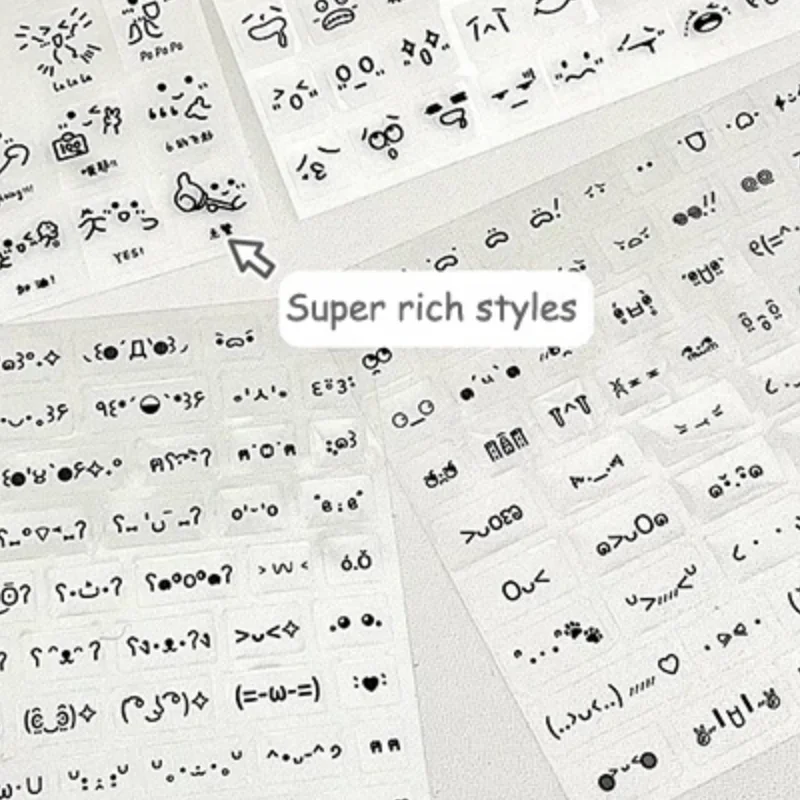 Steve Random 2pcs Cute PET Transparent Emoticon Stickers Journal Decorative Stickers