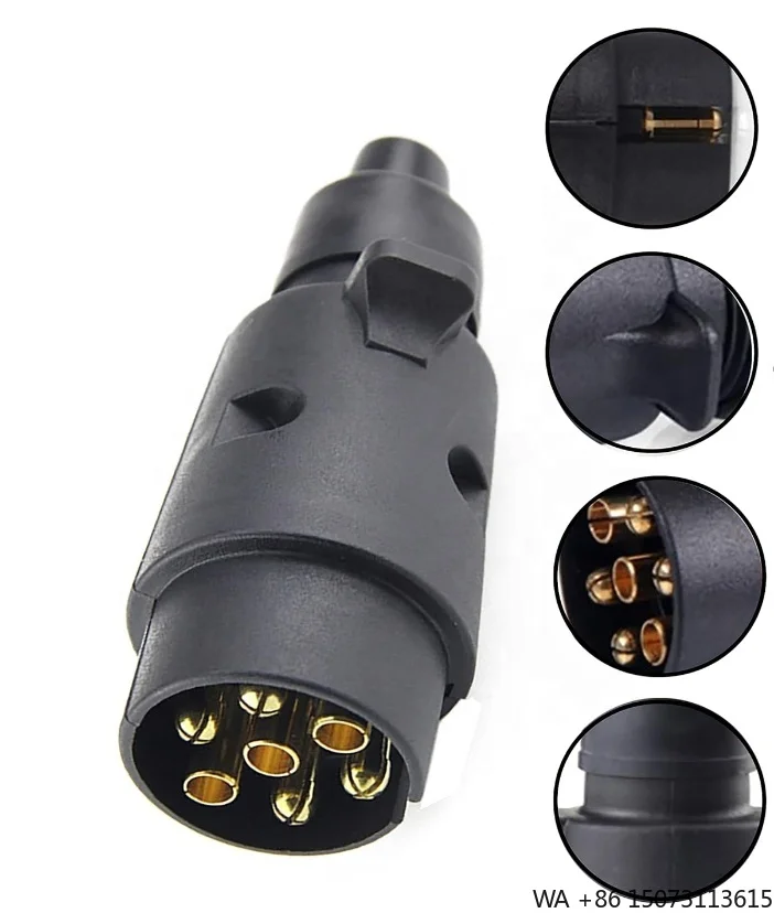 

Высококачественный 7-контактный пластиковый разъем и розетка для прицепа 12 В/24 В