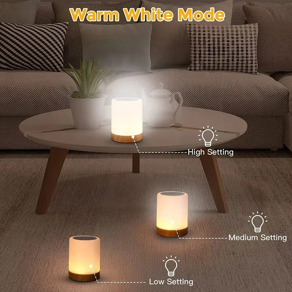 USB Rechargeable LED Touch Night Light Multi-Color Mode Color Changing Dimmable Desk Lamp Atmosphere Timer