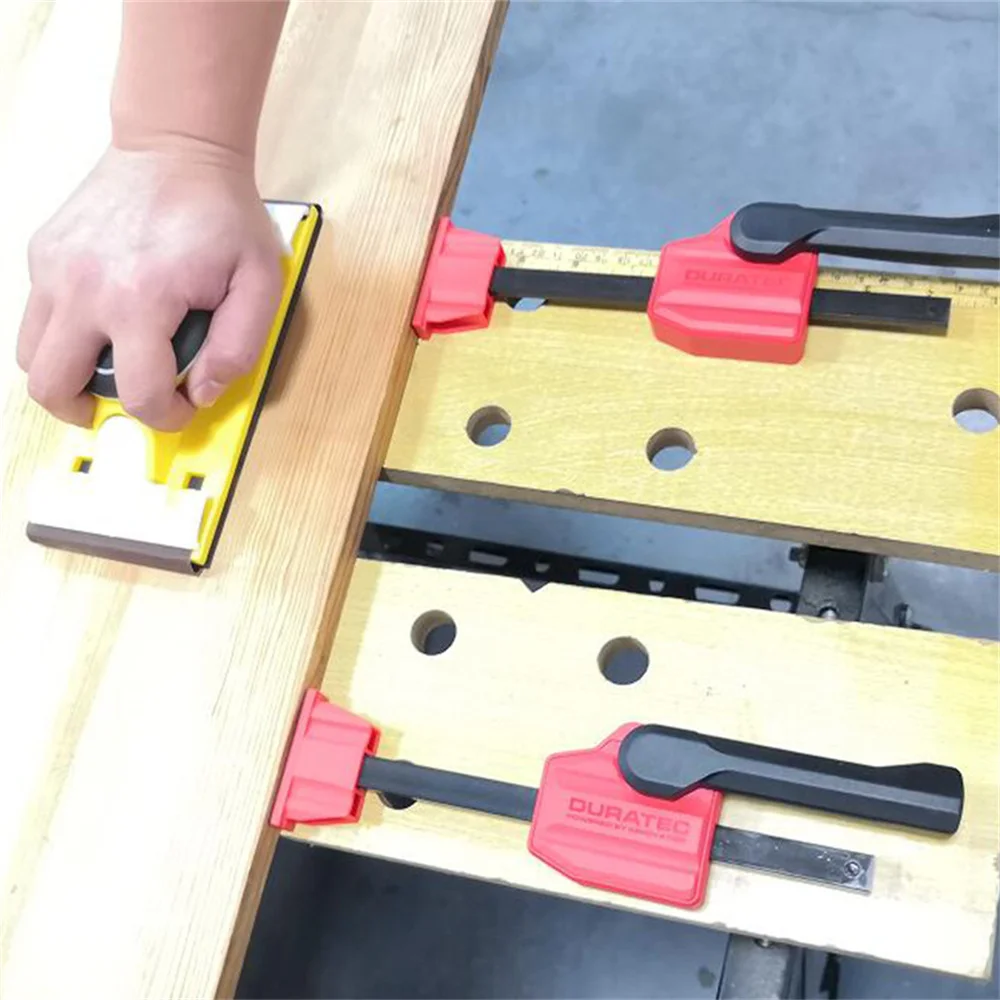 Abrazadera fija Horizontal para mesa de carpintería, 70KG de fuerza, 20mm, agujero de escritorio, Clip rápido, herramienta de bricolaje segura