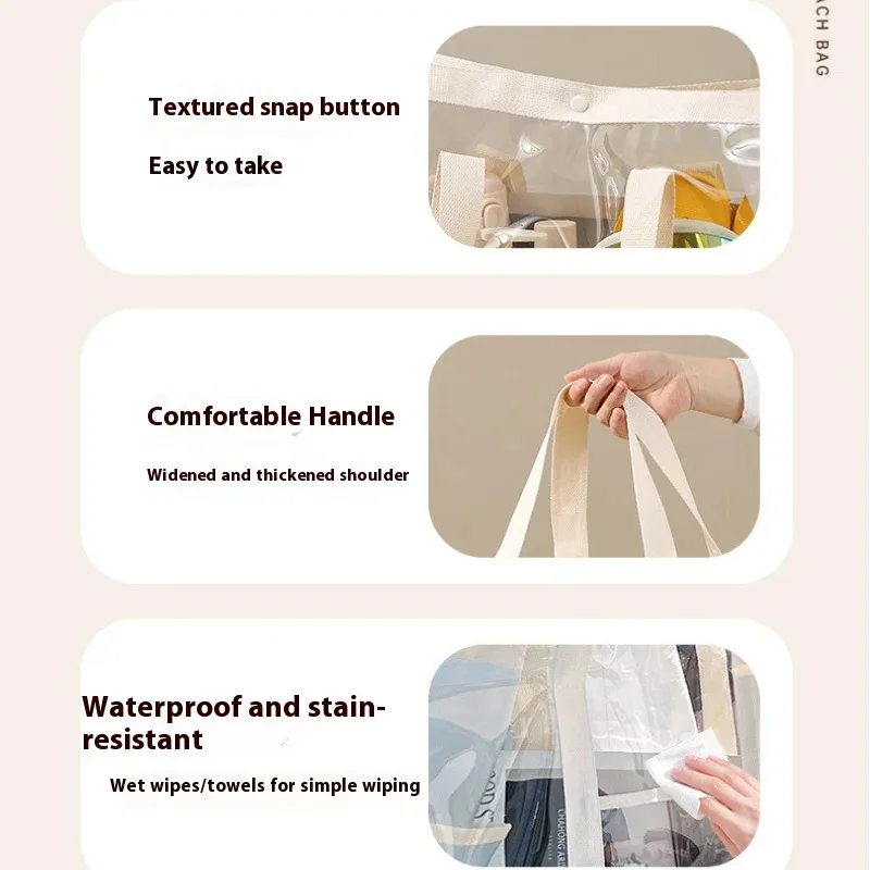 Transparente Aufbewahrungstasche mit Reißverschluss und Griff, Großer Reiseorganizer für Zuhause und Unterwegs, Langlebiges und Praktisches Design – Detail 14