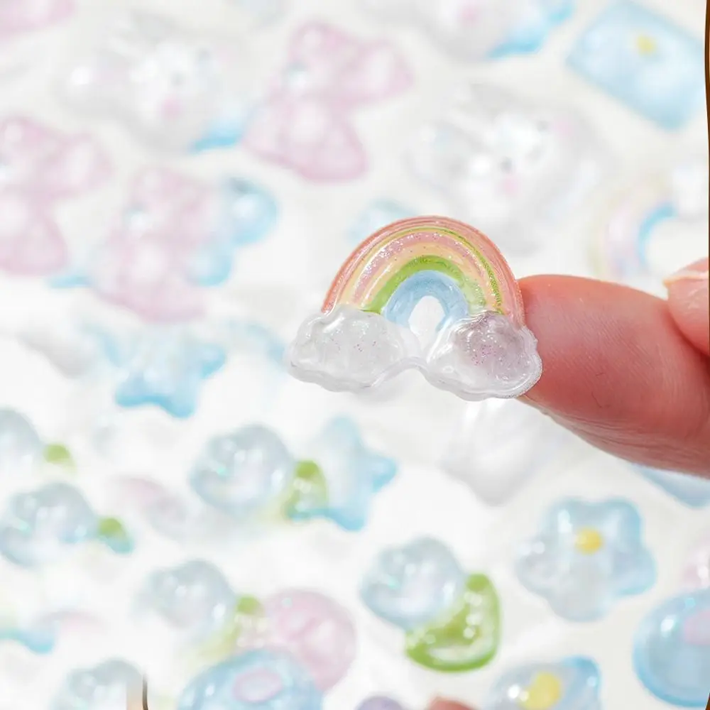 Embossed Animal 3D Crystal Sticker DIY Crafts Melody 3D Relief Stiers Drop Particle Decal PVC Cartoon Animal Sticker