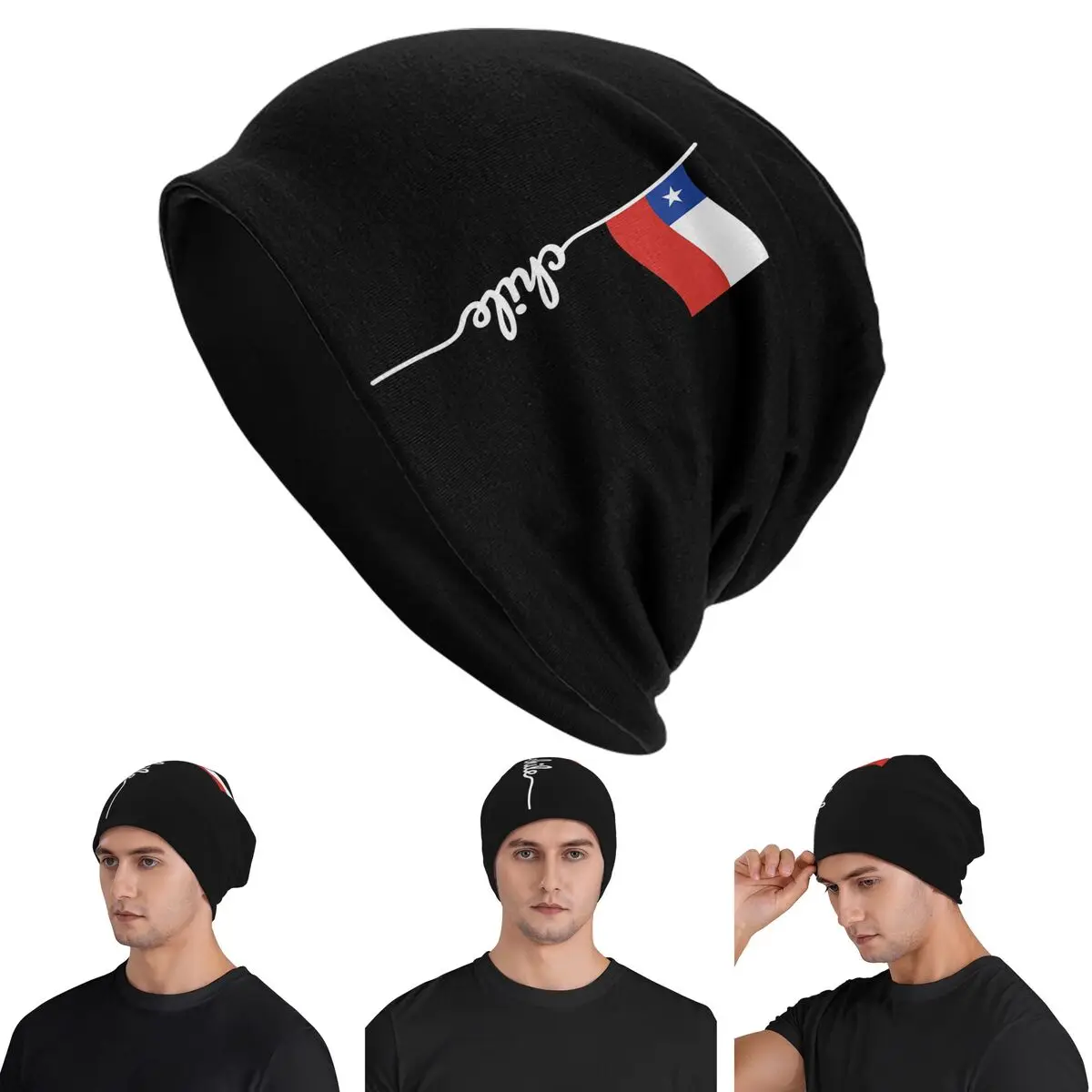 

Флаг Чили, унисекс, шапки для взрослых, вязаная шапка с капюшоном, теплая модная осенне-зимняя уличная шапка Skullies