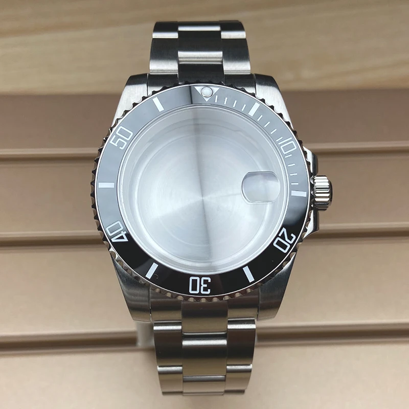 40 مللي متر حافظة ساعة من الفولاذ المقاوم للصدأ 20 مللي متر سوار ل Nh34 Nh35 Nh36 ميوتا 8215 2824 حركة 28.5 مللي متر الطلب السيراميك الحافة الغواصة