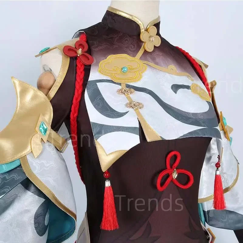 Shenhe Cosplay Costume Shenhe Jumpsuit Shen He Battle Suits Cosplay Anime Outfits for comic con