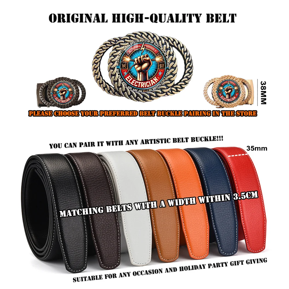 High Voltage Electrician Automatic Ratchet Belt Buckle Fashionable Personalized Waist Accessory, the Best Gift for Workers