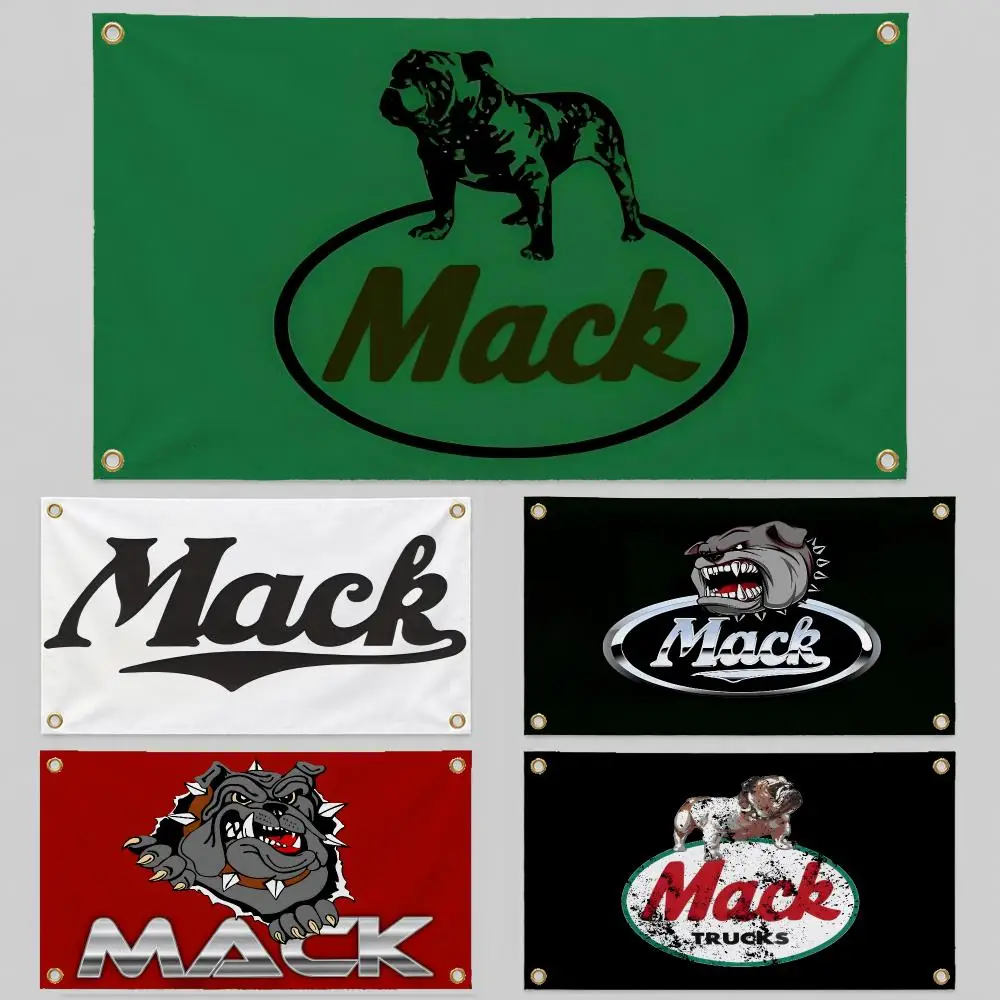 Brand Mack Trucks Bulldog Semi Truck Flags Wall Hanging Background Flag Wall Decor Banners for Outdoor Bedroom Dorm Room Decor