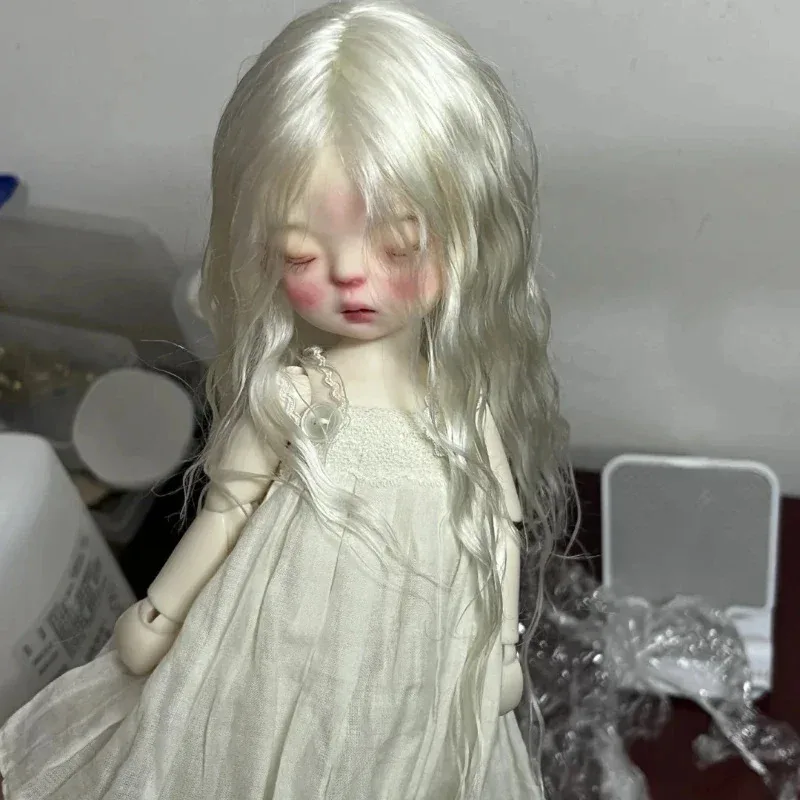 1/3 1/4 1/6 شعر مستعار لدمية Bjd شعر طويل مجعد مع الانفجارات فستان اللعب منزل فتاة لعبة 60/45/30 سنتيمتر إكسسوارات دمي ، لا دمية