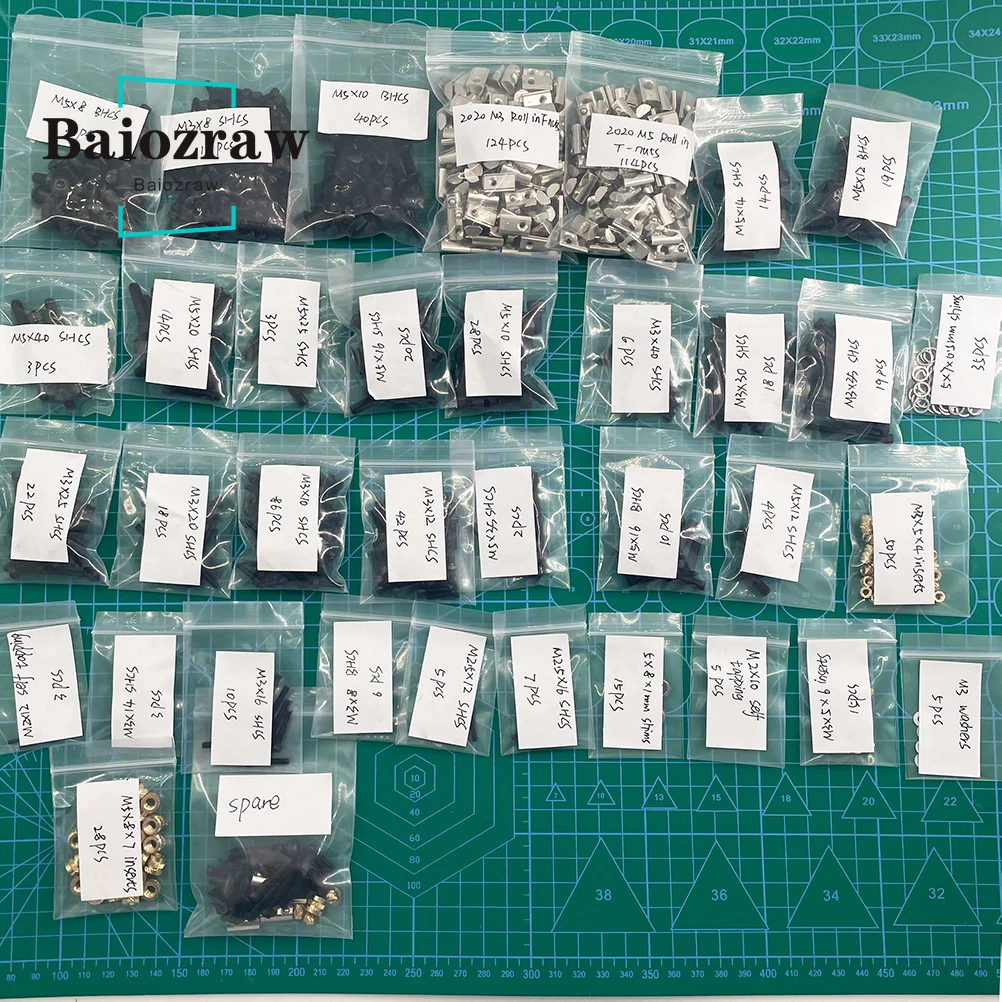 Baiozraw-Kit completo de tornillos Gasherbrum, accesorio para Proyecto de bricolaje, sujetadores, tuercas, para impresora 3D