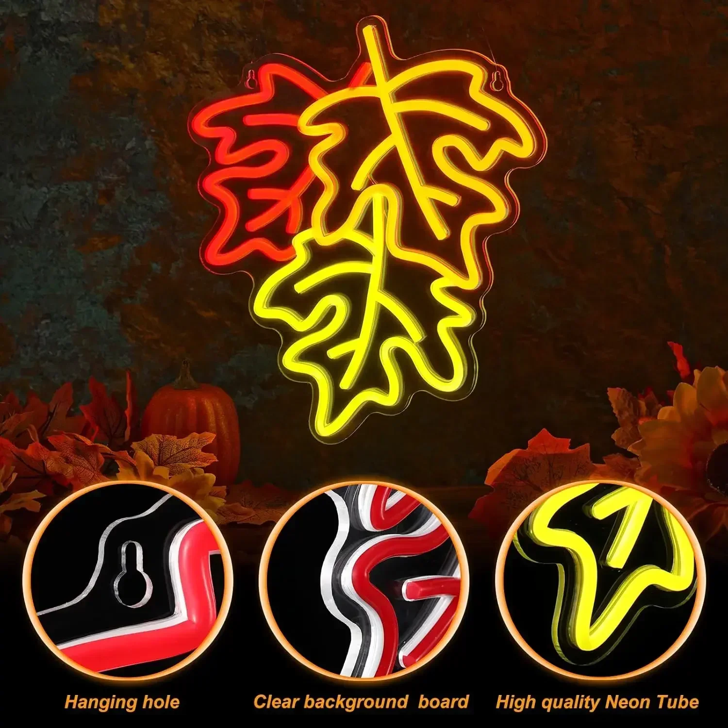 Maple Neon Sign LED Neon Light Sign Dimmable USB Powered Home Bedroom Room Decor Restaurant Party Game Holiday Gift Home Decor