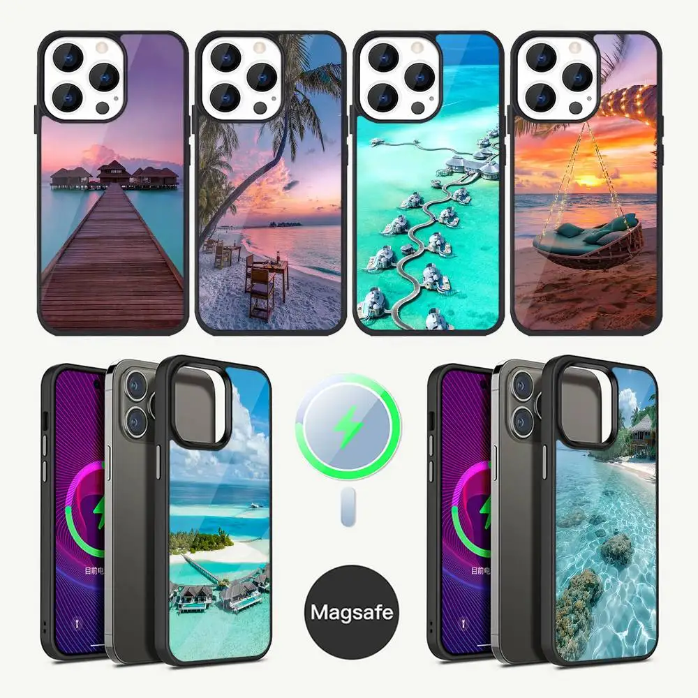 

MALDIVES Phone Case For iPhone 16,15,14,13,12,11,Plus,Pro,Max Mini Magsafe Magnetic Wireless Charging