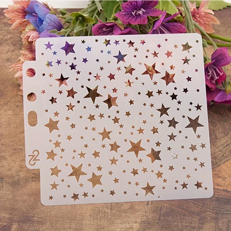 2 Stück wiederverwendbare Sternen-Schablonen für Airbrush-Kunst, DIY, Heimdekoration, Scrapbooking, Album, Basteln