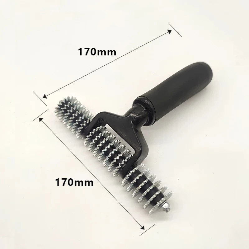 170mm Wide Tooth Carpet Press Roller Hand Grip Serrated Wheel Carpet Splicing Joint Flattening Tool