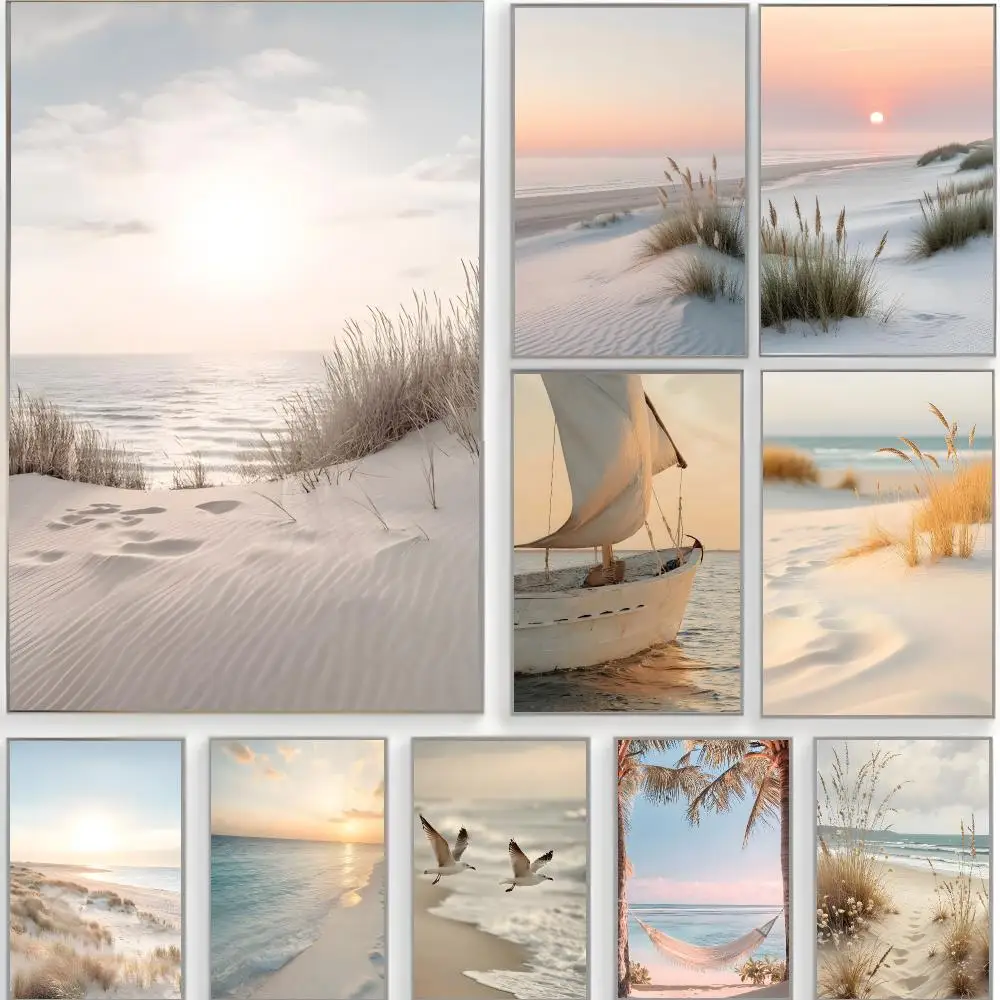 scenic artwork s-sea landscape platinum nordic Poster Classic Wall Art  Home Decor  Peel and Stick Unframed