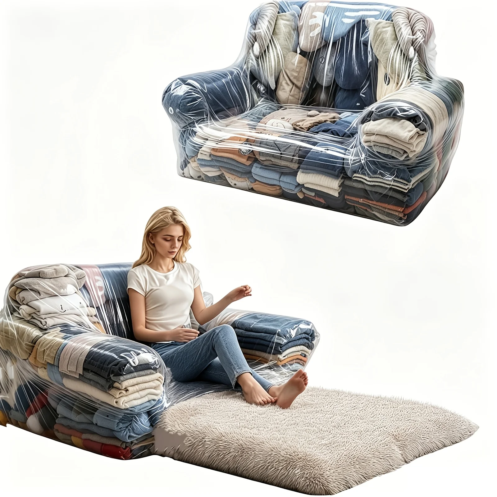 

Large-capacity Transparent Chair, Stuffed Animal Storage Chair 39.37*35.43 Inches. Multi-purpose, Made of Durable PVC, Easy to Clean, Suitable for Plush and Home Furnishings. Double Zipper Design for Easy Storage. Also Suitable for Storage