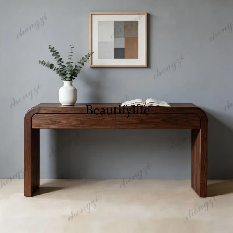 A182 Medieval solid wood entrance table with drawers retro strip several B & B corridor decorative table