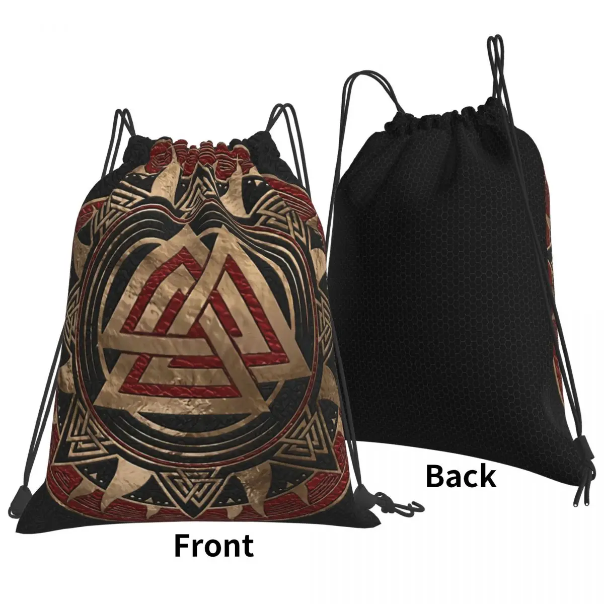 Valknut Symbol V-Viking Age Cool borse con coulisse sport Unisex impermeabile Storage organizzare Bundle Pocket Rope Bag