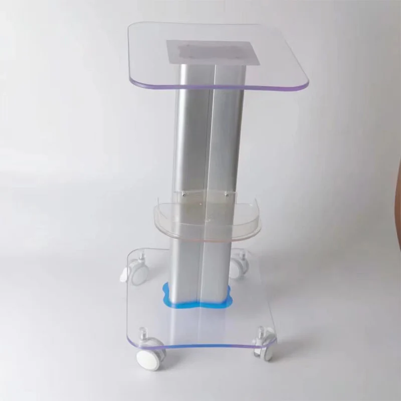 SPA Machine Holder Acrylic Beauty Salon Trolley Rolling Cart Mobile Equipment Stand with Universal Wheels