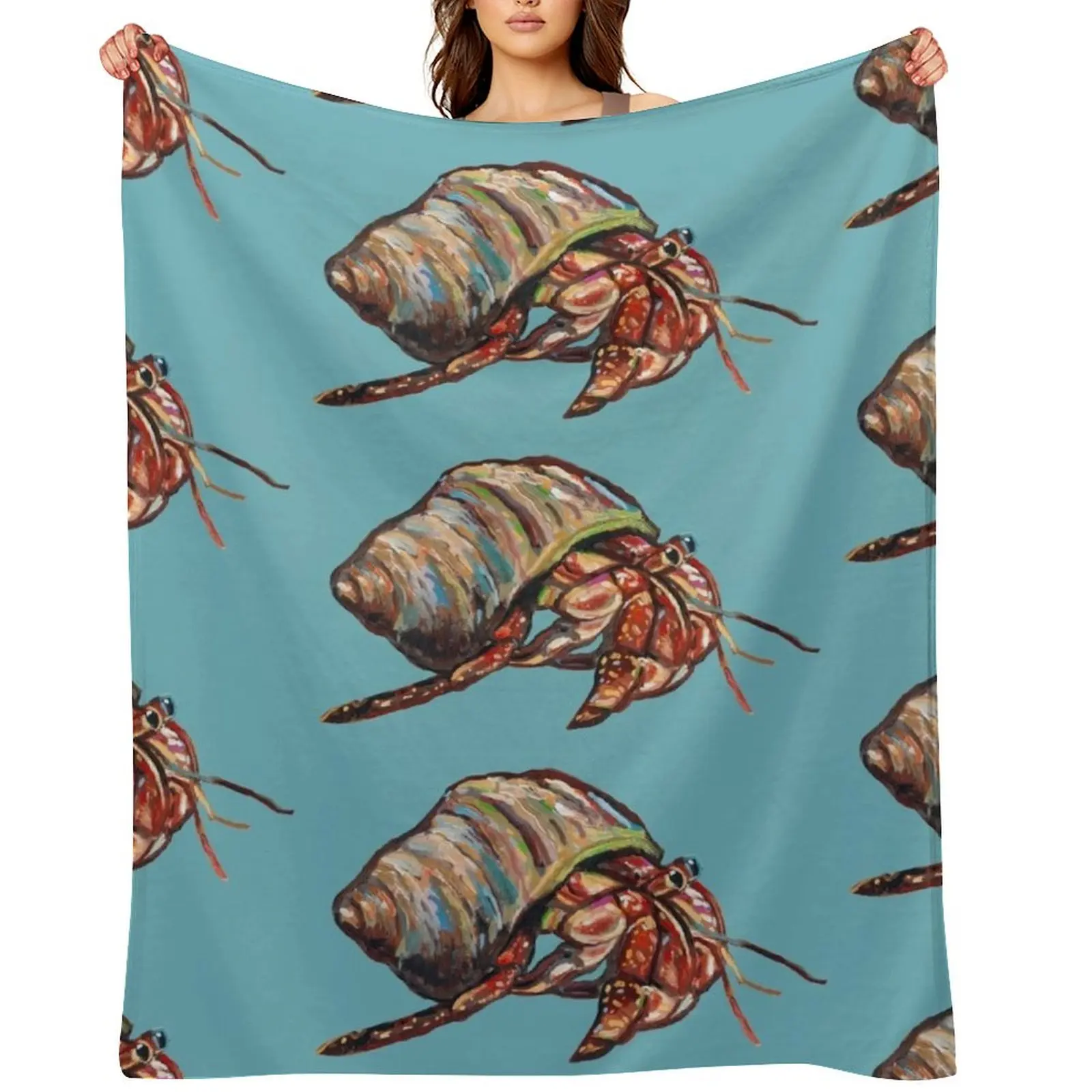 

Colorful Beach Hermit Crab Throw Blanket Luxury St Thins Furry Blankets