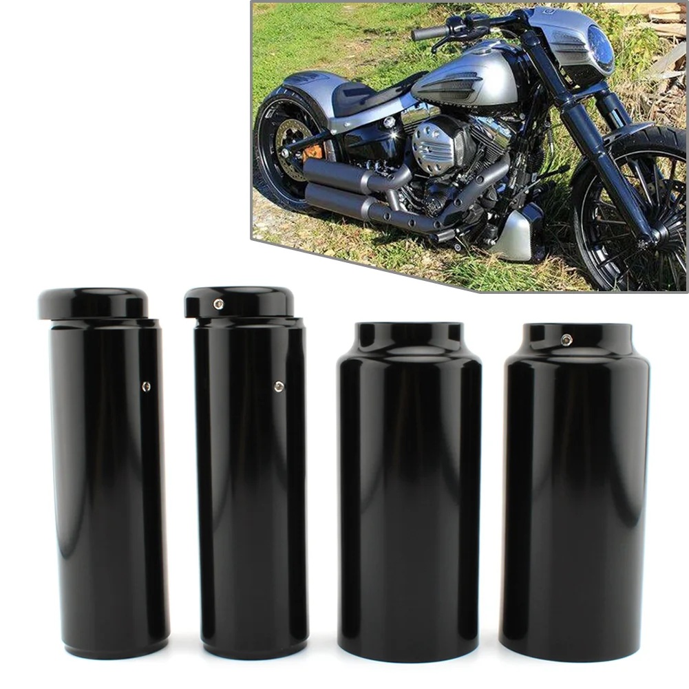 

6PCS Motorcycle Fork Cover Cap Set Aluminum For Harley Davidson Softail Breakout Fxbr Fxbrs 2013 2014 2015 2016 2017 Black