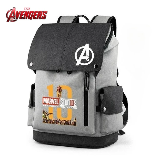 

Милый студенческий рюкзак с героями мультфильмов Marvel Avengers, креативный персонализированный рюкзак для мальчиков, сумка для хранения ноутбука, дорожная сумка на два плеча, подарок