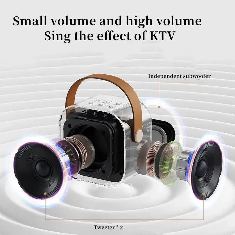 K12 Speaker High-end Bluetooth Audio Small Home Ktv Karaoke Microphone Professional Children\'s Singing Bluetooth Speaker Column