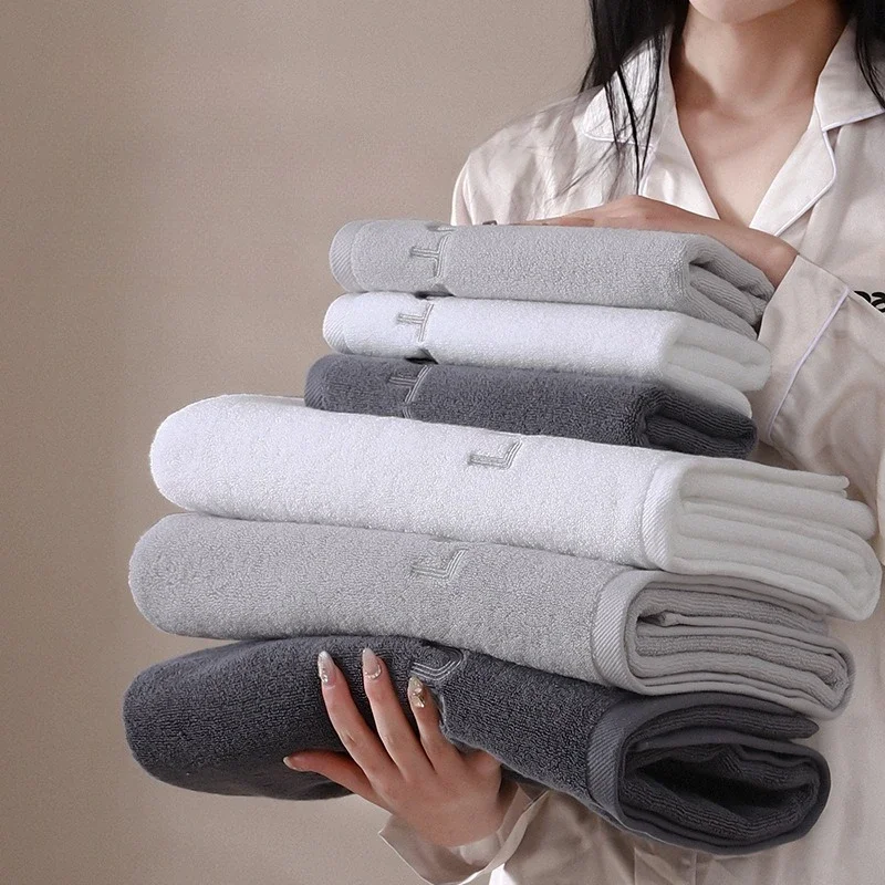 2pcs/Set Cotton Bath Towel Large Face Towel Soft Sweat Thick Absorbent Premium Bath Full Body Shower Towel Set