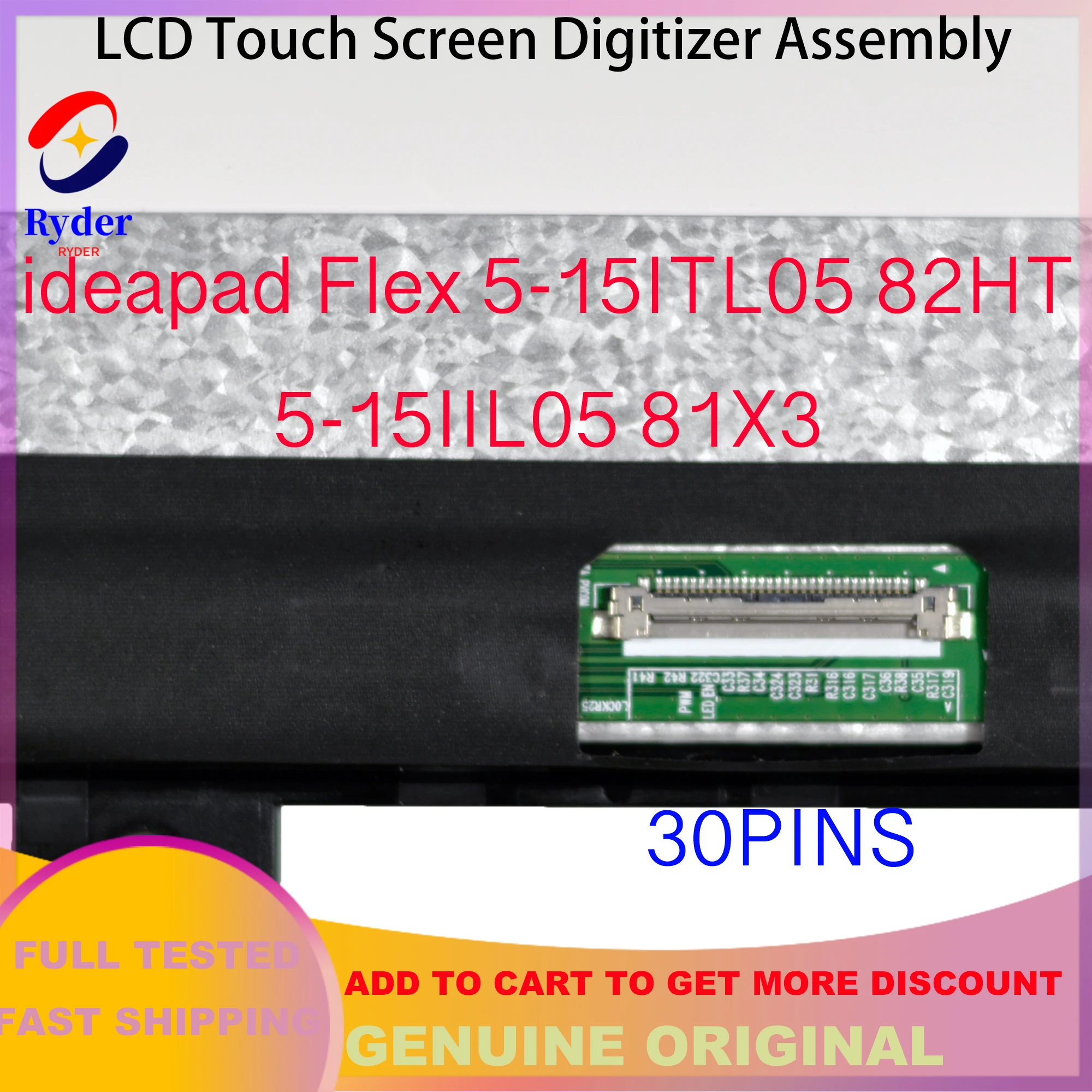 Imagem -04 - Uhd para Lenovo Ideapad Flex 15iil05 81x3 15itl05 82ht Lcd Assembléia de Substituição do Painel da Tela Toque Fhd 5d10s39644 15.6 4k