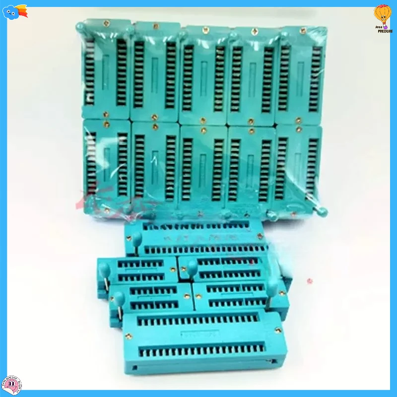 2PCSlot Green DIP Universal ZIF IC Socket 14-40 P Pin 2.54mm Test Solder Type IC Lock Seat for Electronic Component Testing
