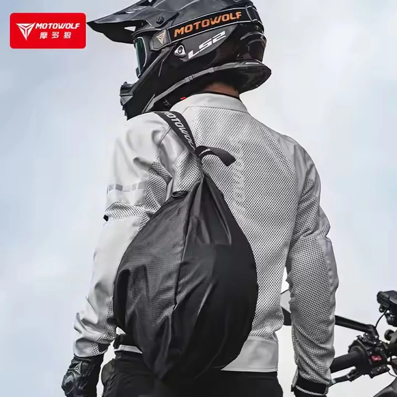 Motorcycle Helmet Backpack Large Capacity Travel Bags Reflective Female Men Helmet Bag Waterproof Backpack 11L for Kawasaki