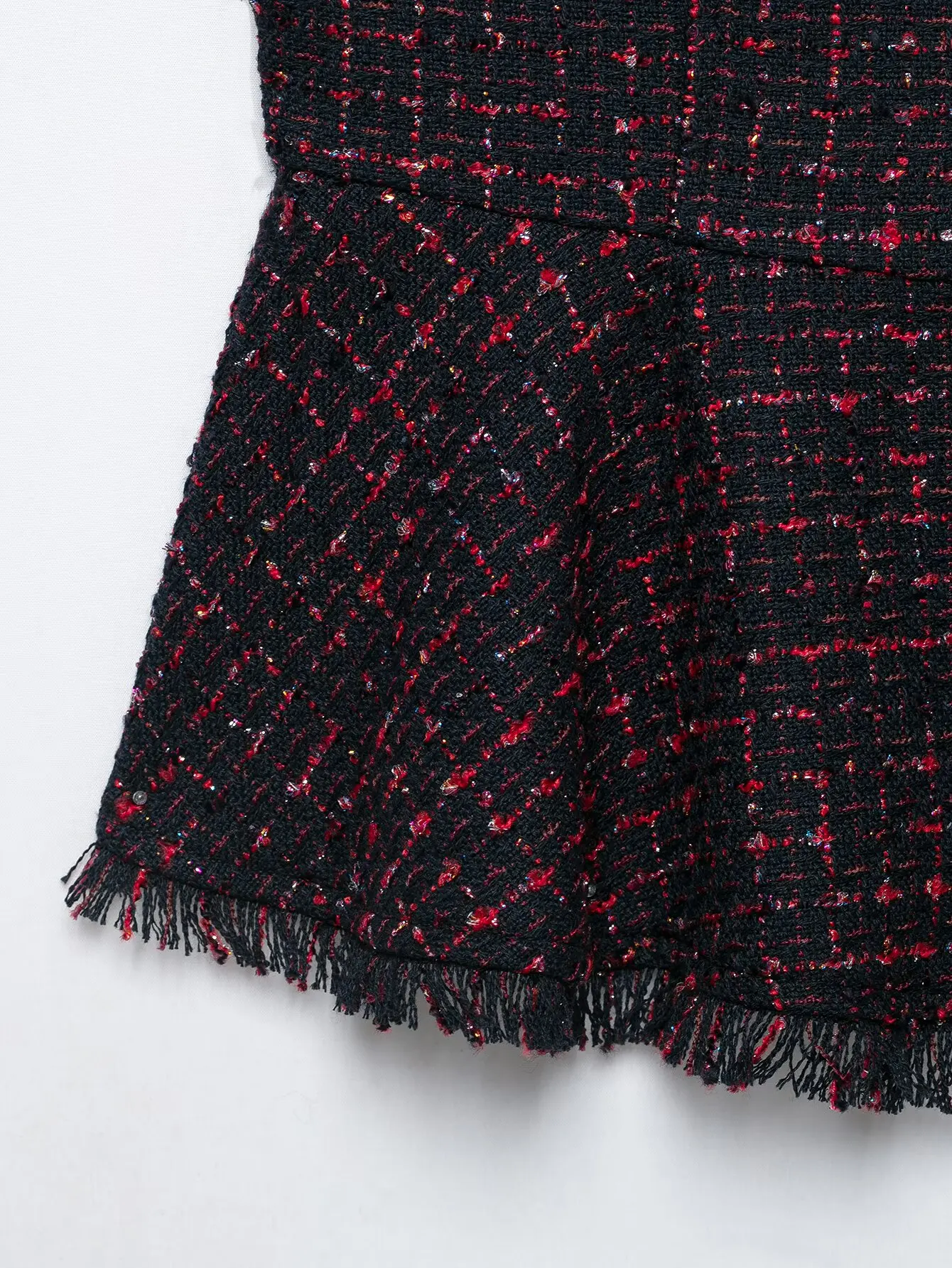 KLKXMYT Damen Tweed Ärmellose Weste Metall Einreihige Kurze Weste Vintage 2026 Herbst Mode Weste Mantel – Detail 6