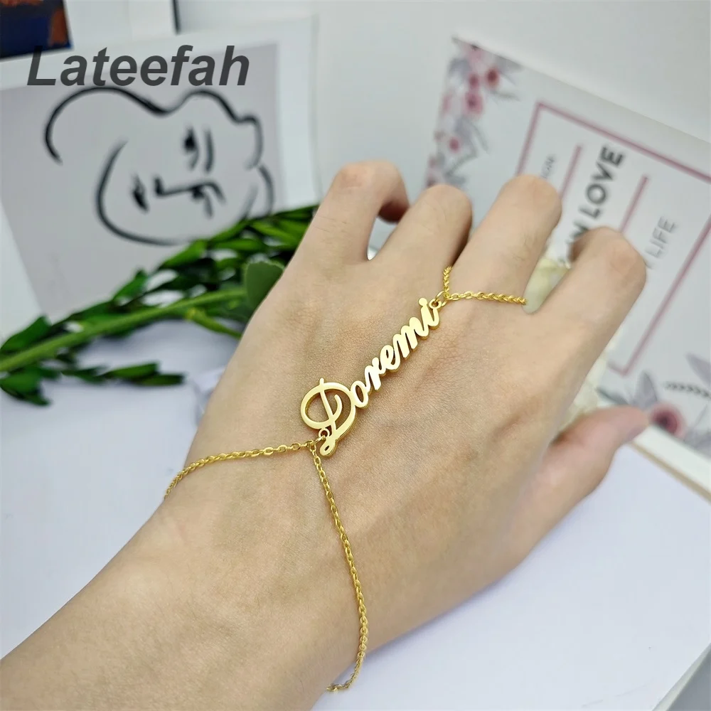 

Lateefah Double Chain Custom Name Bracelet Girls Party Cable Chain Stainless Steel Bracelet Chains Personalized Jewelry