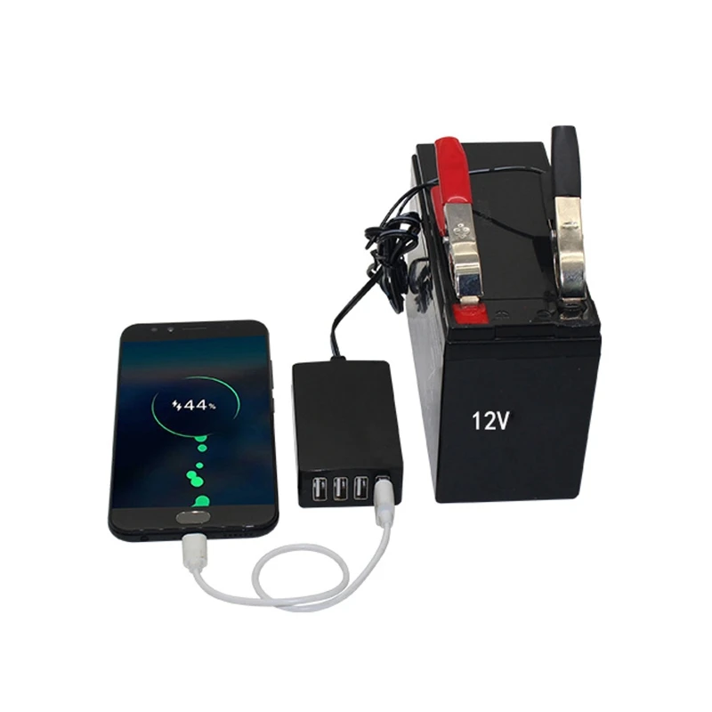 for DC Converter with Battery Clip 12V 24V to 5V 8A USB Power Adapter Regulator for Apple- Android Phones