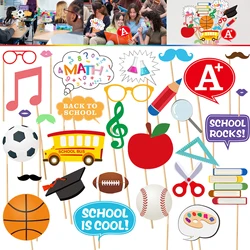 30PCS Back To School Party Fun Photo Booth Props First Day of School Themed Party Decoration Supplies for Kids Preschool