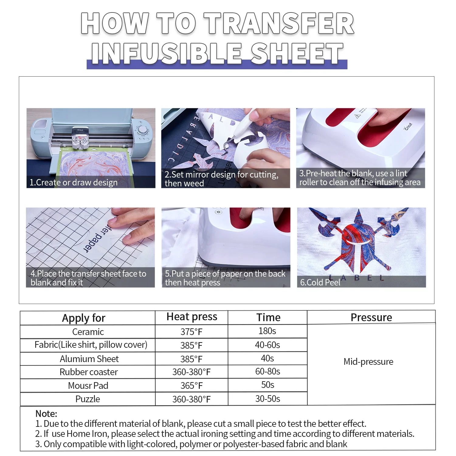 WOWOCUT Cartoon Infusible Transfer Ink Heat Transfer Paper 12\