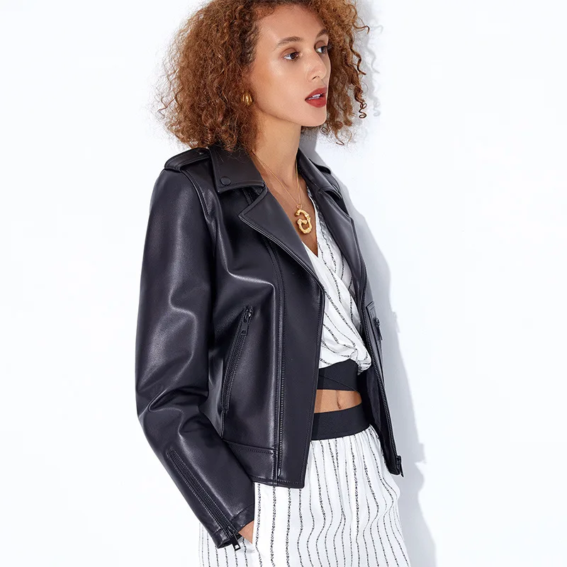 

Harajuku Style Women's Genuine Leather Jacket