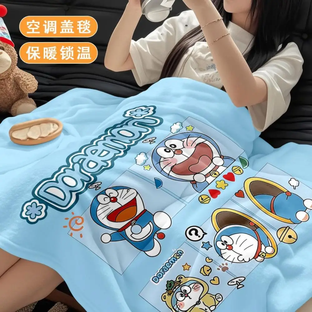 Cartoon Doraemon Nap Blanket Anime Summer Dormitory Bedroom Thin Flannel Air Conditioning Blanket Student Lunch Break Blanket