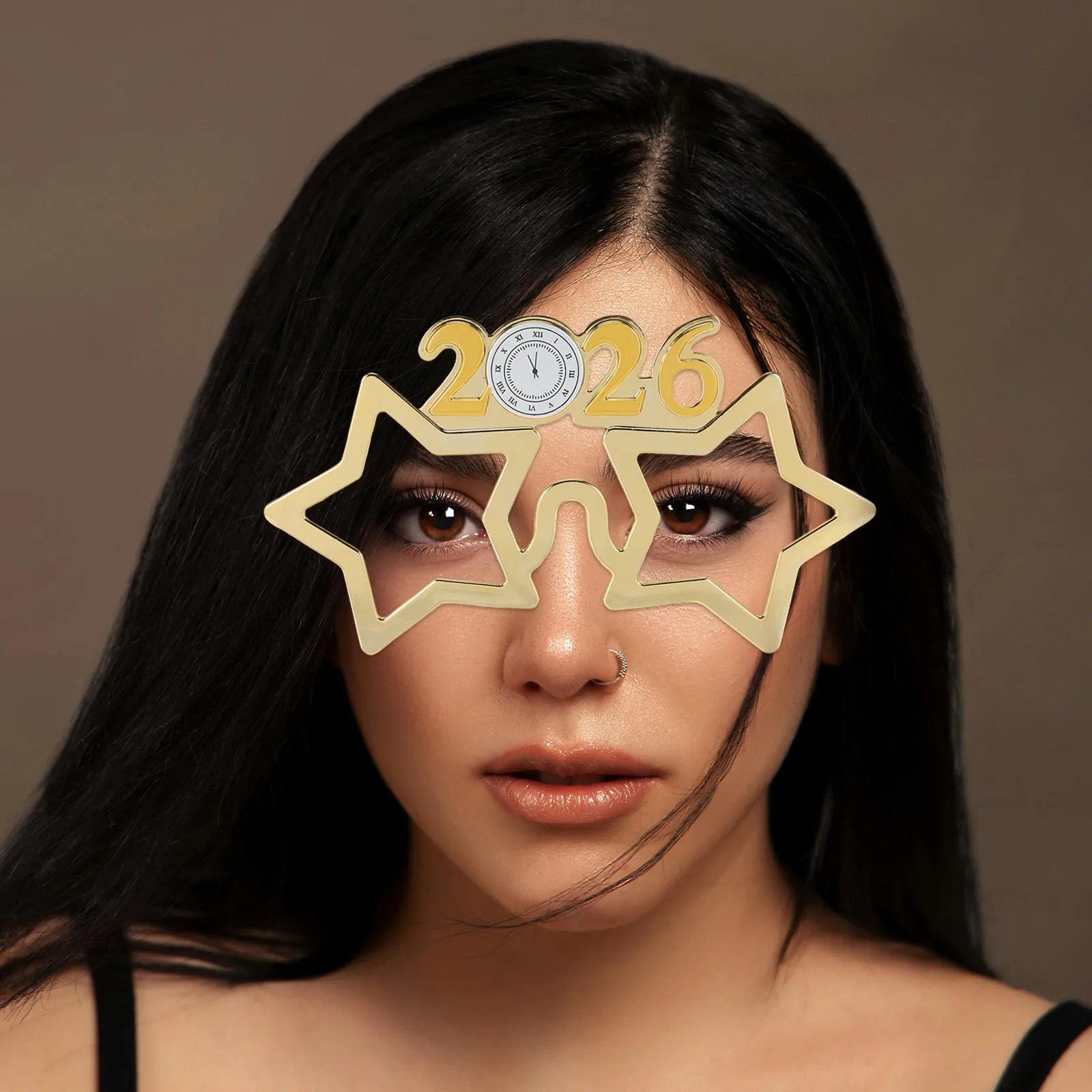 4 قطعة 2026 عشية رأس السنة نظارات الحفلات مضحك صور الدعائم سنة جديدة سعيدة لوازم الحفلات 2026 النظارات