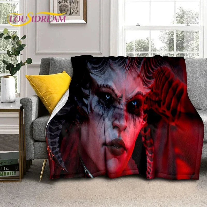 Diablo 3D Retro Game Gamer Soft Flannel Blanket for Beds Bedroom Sofa Picnic,Throw Blanket for Cover Outdoor Leisure Nap Gift