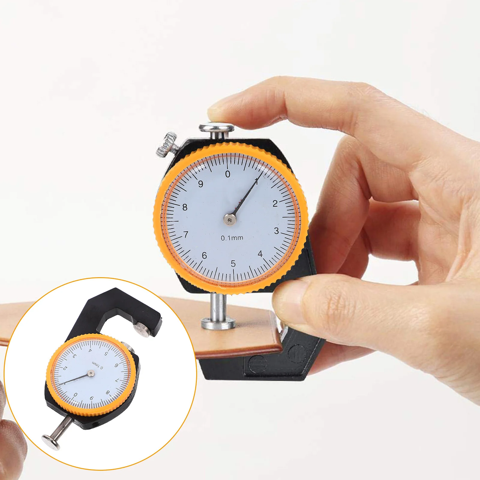 

Thickness Gauge Flat Head Dial Tester 0-10Mm High Accuracy Measuring Tool for Cloth Jewelry Metal Sheets Thickness