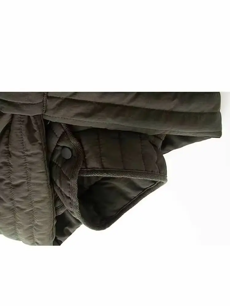 HH Female Fashion Casual Winter Solid Color Stand Collar Removable Scarf Long Sleeves Decoration Cotton Jacket Commuting Warm