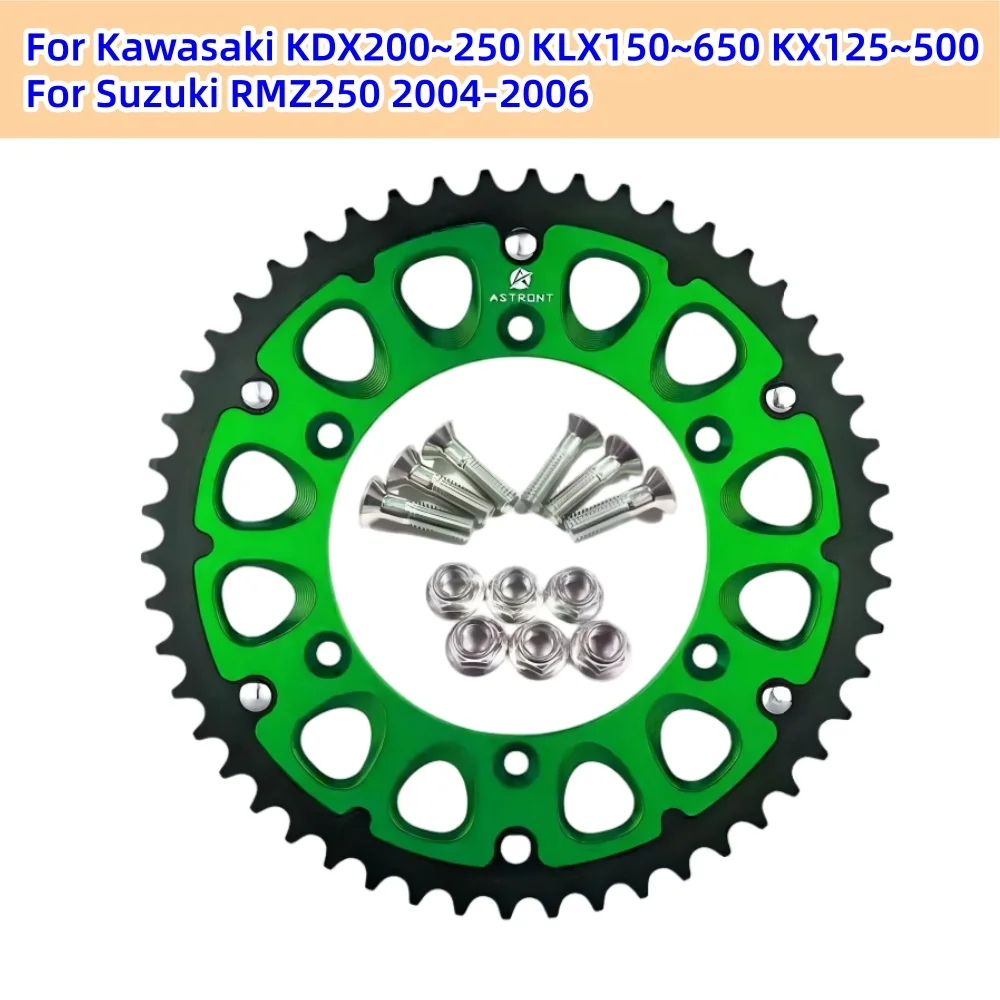 

For Kawasaki 220R 250 150 230 300R 450R 650 KX125 250 250F 450F 500 For Suzuki RM-Z250 04-06 CNC Chain Motorcycle Rear Sprocket