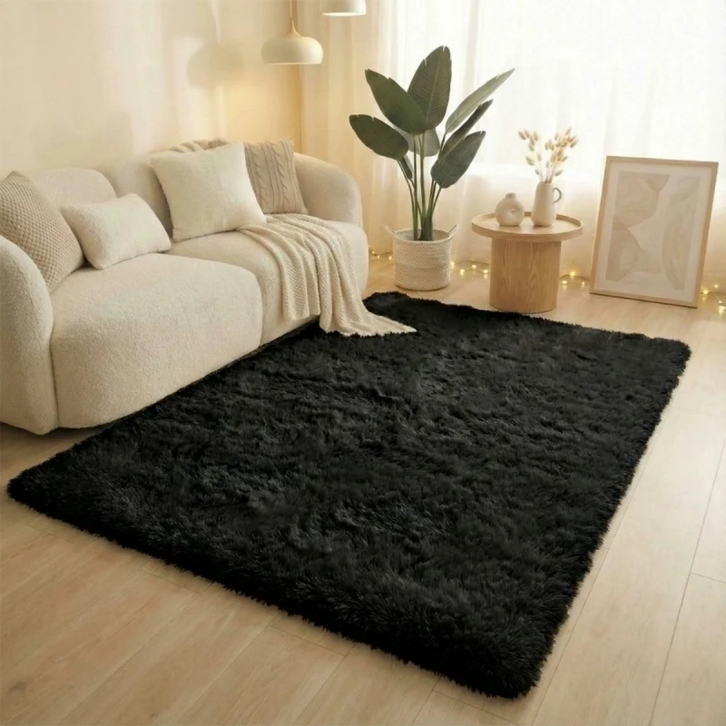 Graue Batik-Shaggy-Teppiche Ultra Weiche Rutschfeste Plüsch-Teppiche Schlafzimmer Wohnzimmer Kinderzimmer Große Größe Wohndekor Bodenmatten – Detail 24