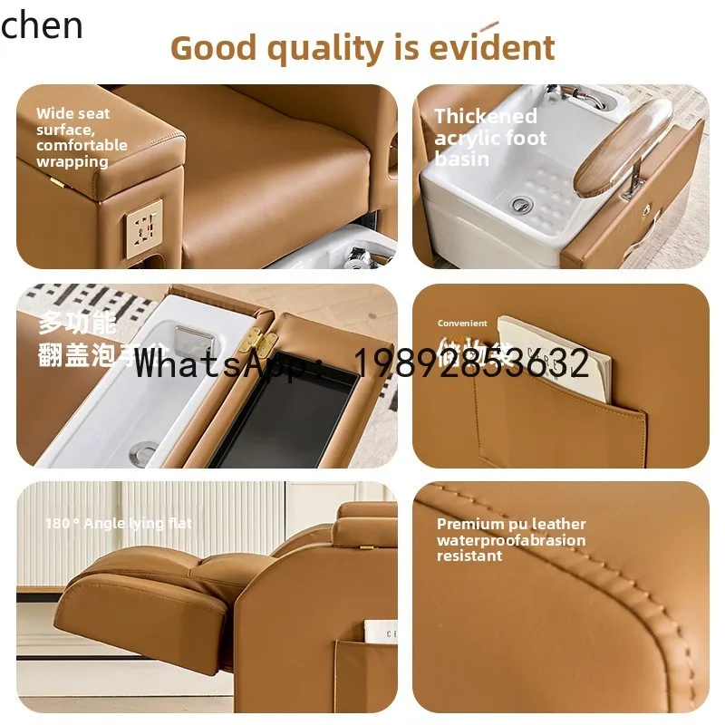 YFY Electric Nail Sofa High-End Internet Celebrity Eyelash Nail Salon Reclining Foot Bath Chair Spa Foot Therapy Foot Bath Sofa