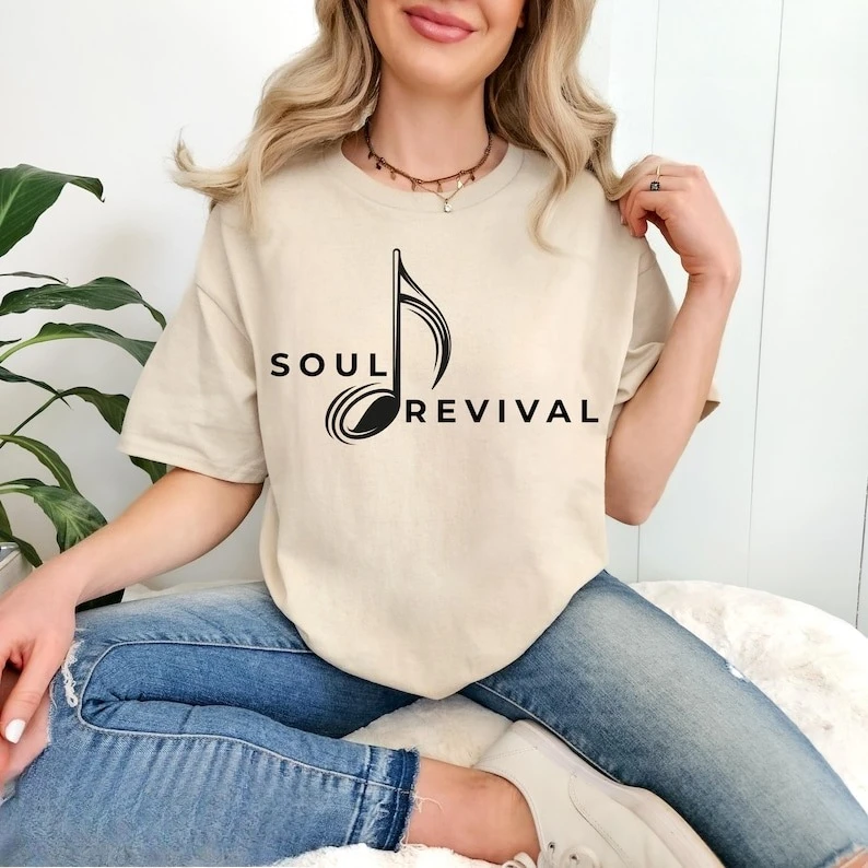 

Футболка D'angelo Soul Revival Music Shirt Bold Note Design Neo Inspired Graphic для музыкантов и любителей R&B Футболка в простом стиле