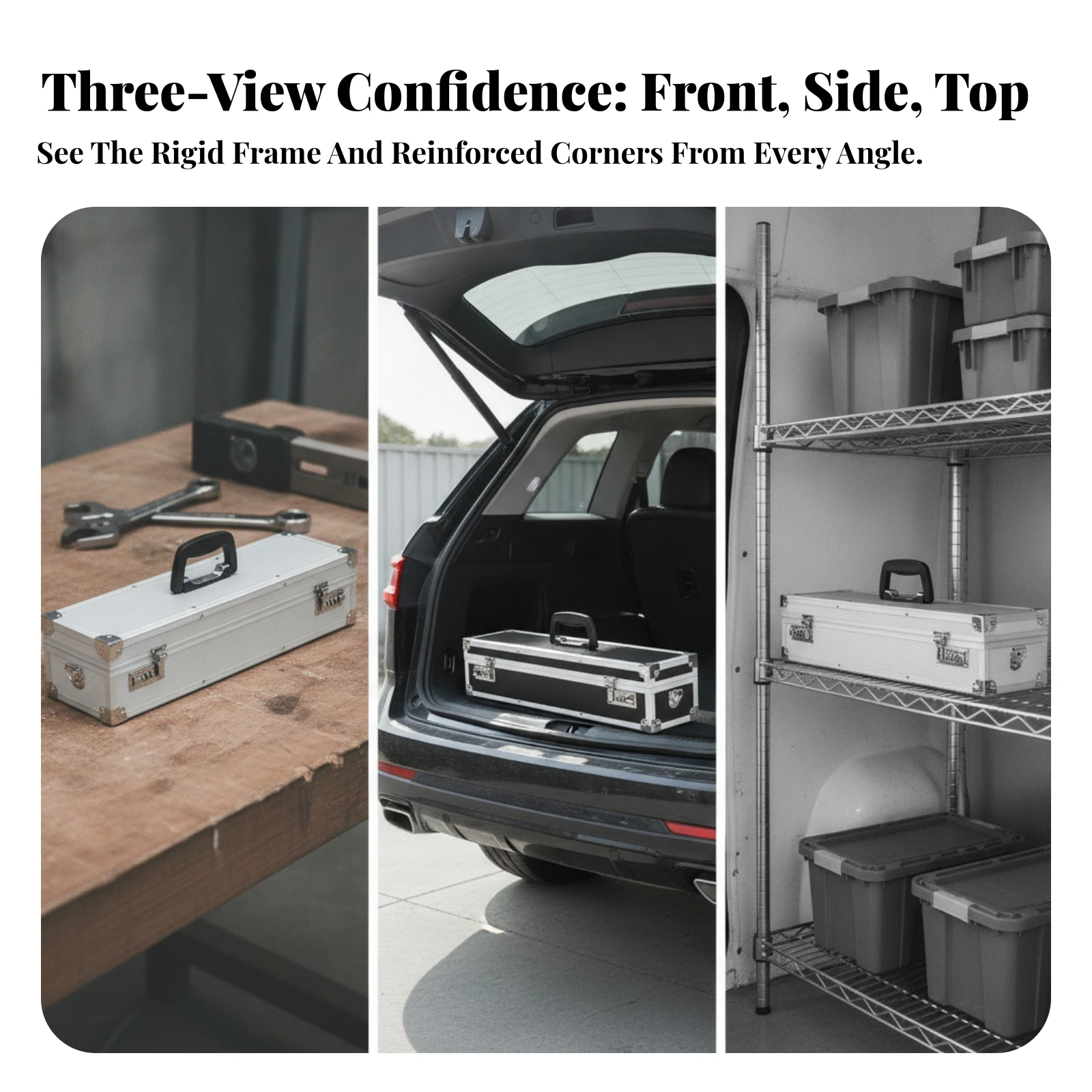 Aluminum Tool Case Lockable Tool Case with Combination Locks Portable Sturdy for Technicians, Workshops, Travel