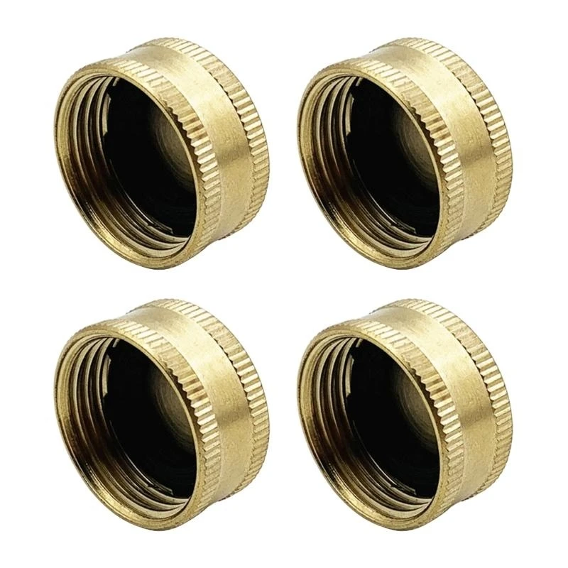 Brass Garden Hose End Caps 2/4 Pack 3/4