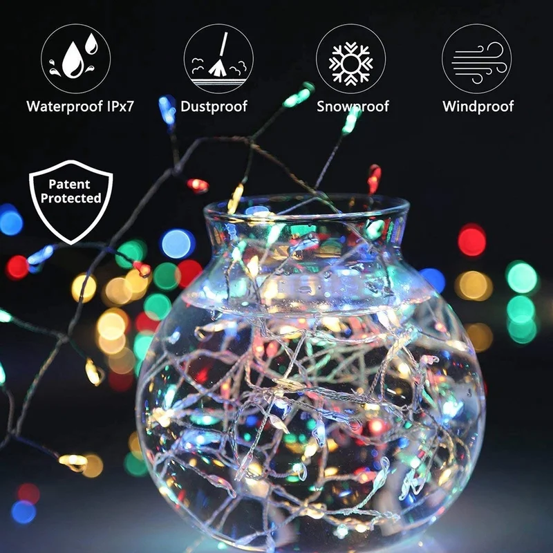 3/5M 200LED Branch Tree Outdoor Silver Wire Fairy Lights Cluster String Lights per Cafe Bar festa di nozze decorazioni per la casa di natale