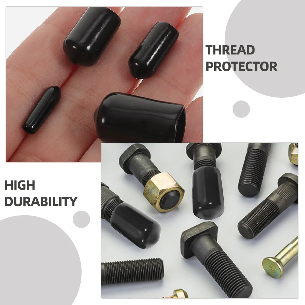 80pcs Thread Protector Rubber End Caps 3 6 9 12mm Inner Diameter Furniture Metal Tubing Post Cover Protective Screw Cap