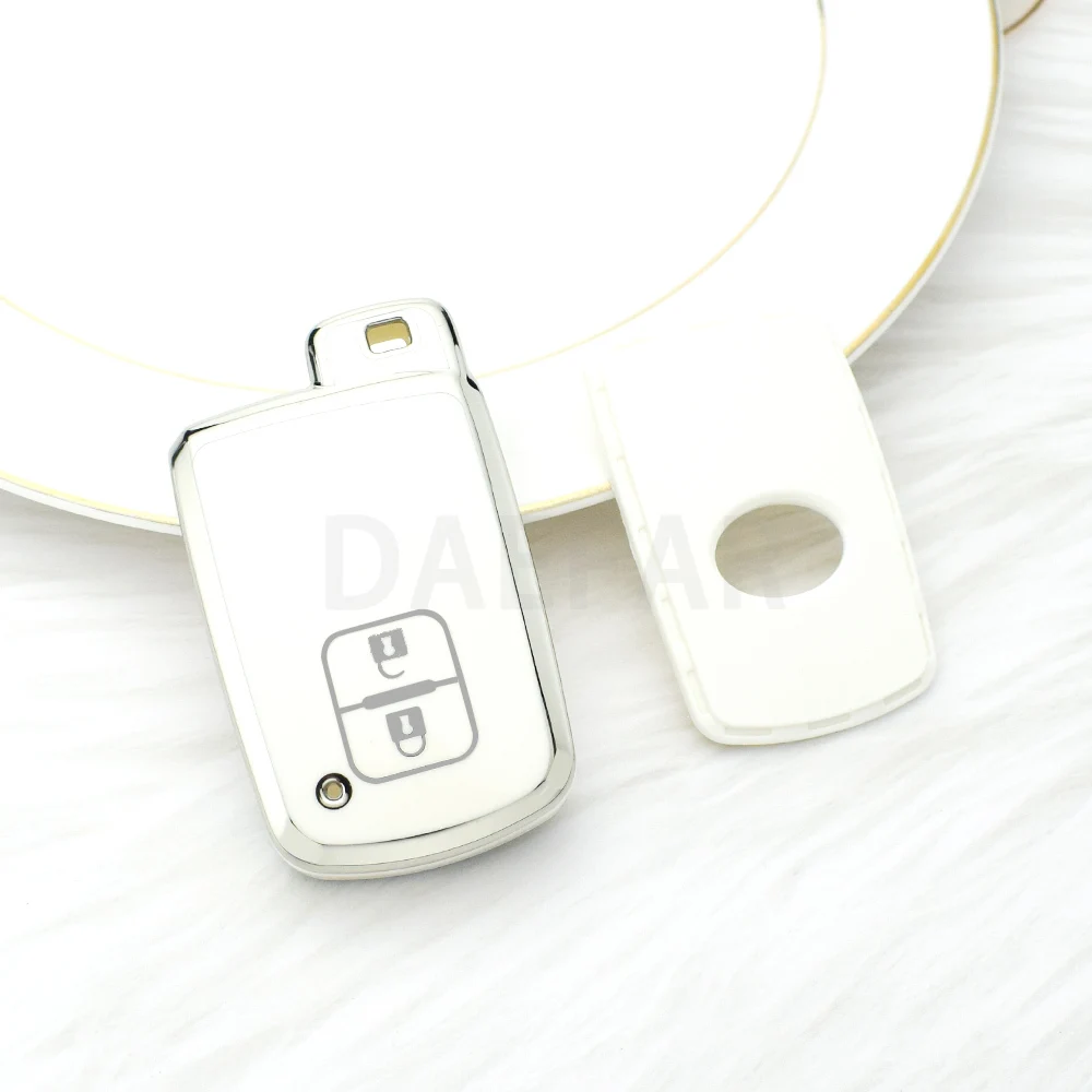 2 زر حامل من البولي يوريثان شل لتويوتا كامري RAV4 أفالون أوريس 2 3 4 أزرار الذكية بدون مفتاح حامل حامي غطاء مفتاح السيارة حقيبة